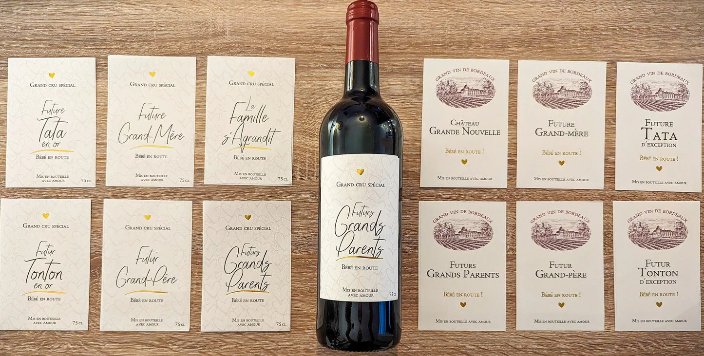 Étiquette Vin Annonce Grossesse – La Famille s’Agrandit – FUNFEST