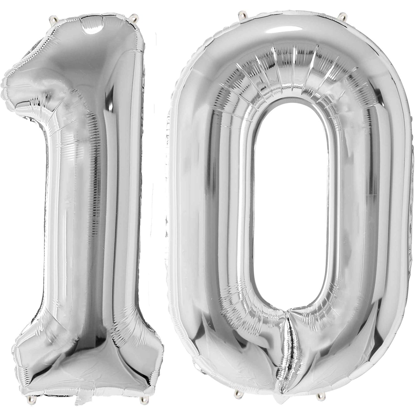 Ballon Anniversaire Chiffre Géant 100 cm – Argent – Hélium ou Air – Réutilisable avec Paille – FUNFEST