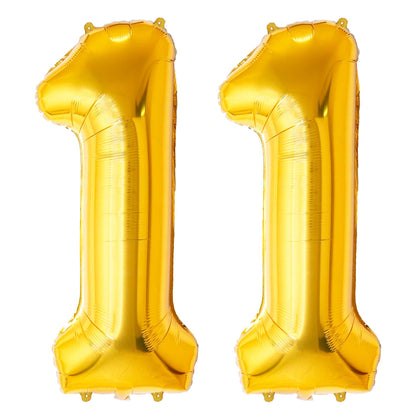 Ballon Anniversaire Chiffre Géant 100 cm – Or – Hélium ou Air – Réutilisable avec Paille – FUNFEST