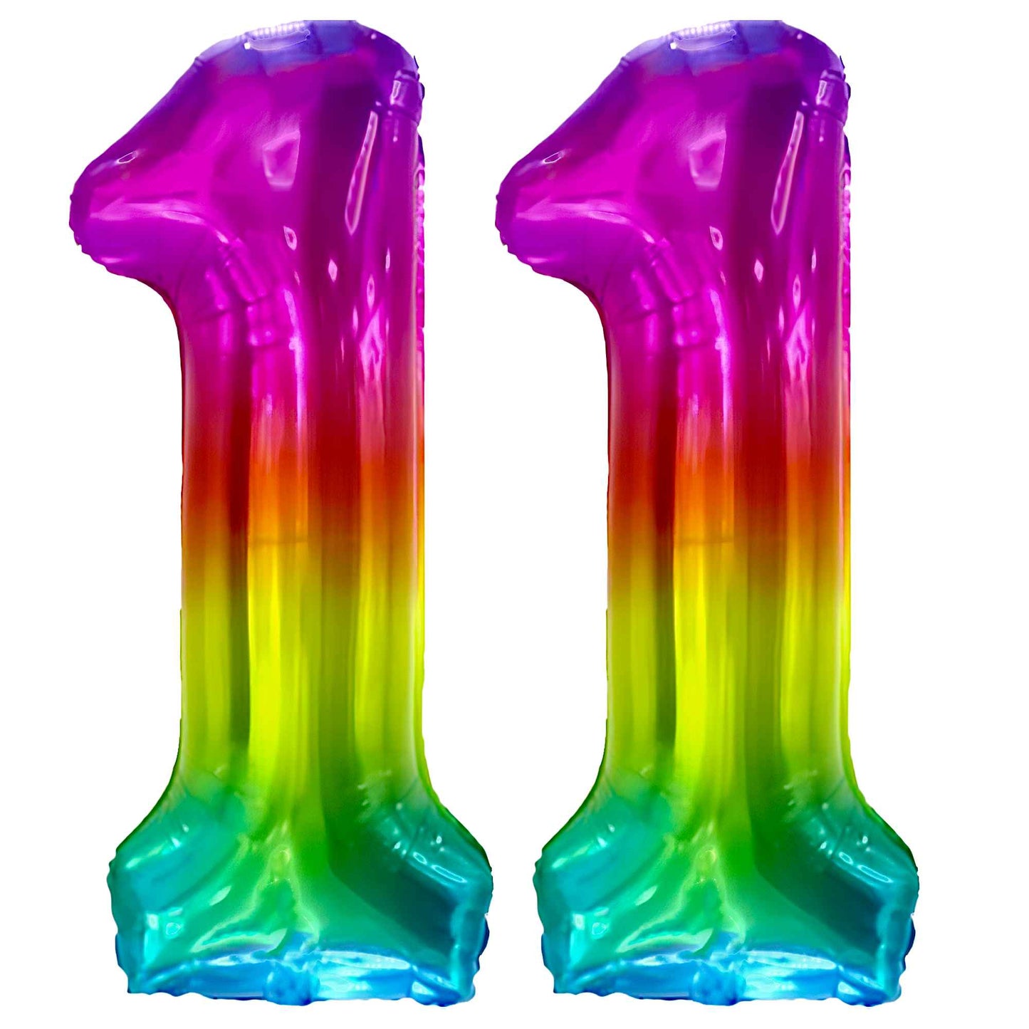 Ballon Anniversaire Chiffre Géant 100 cm – Arc-en-ciel – Hélium ou Air – Réutilisable avec Paille – FUNFEST