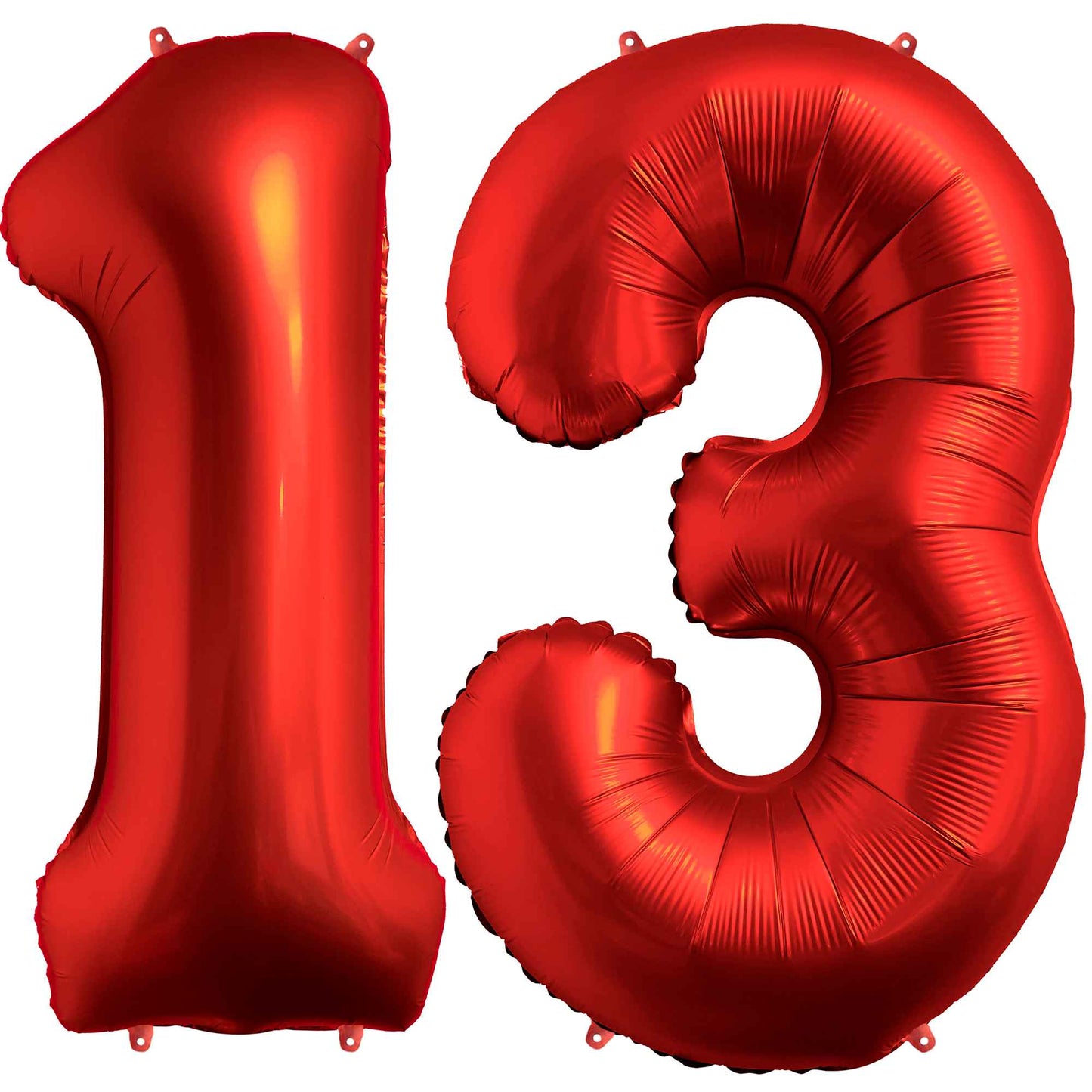 Ballon Anniversaire Chiffre Géant 100 cm – Rouge chrome – Hélium ou Air – Réutilisable avec Paille – FUNFEST