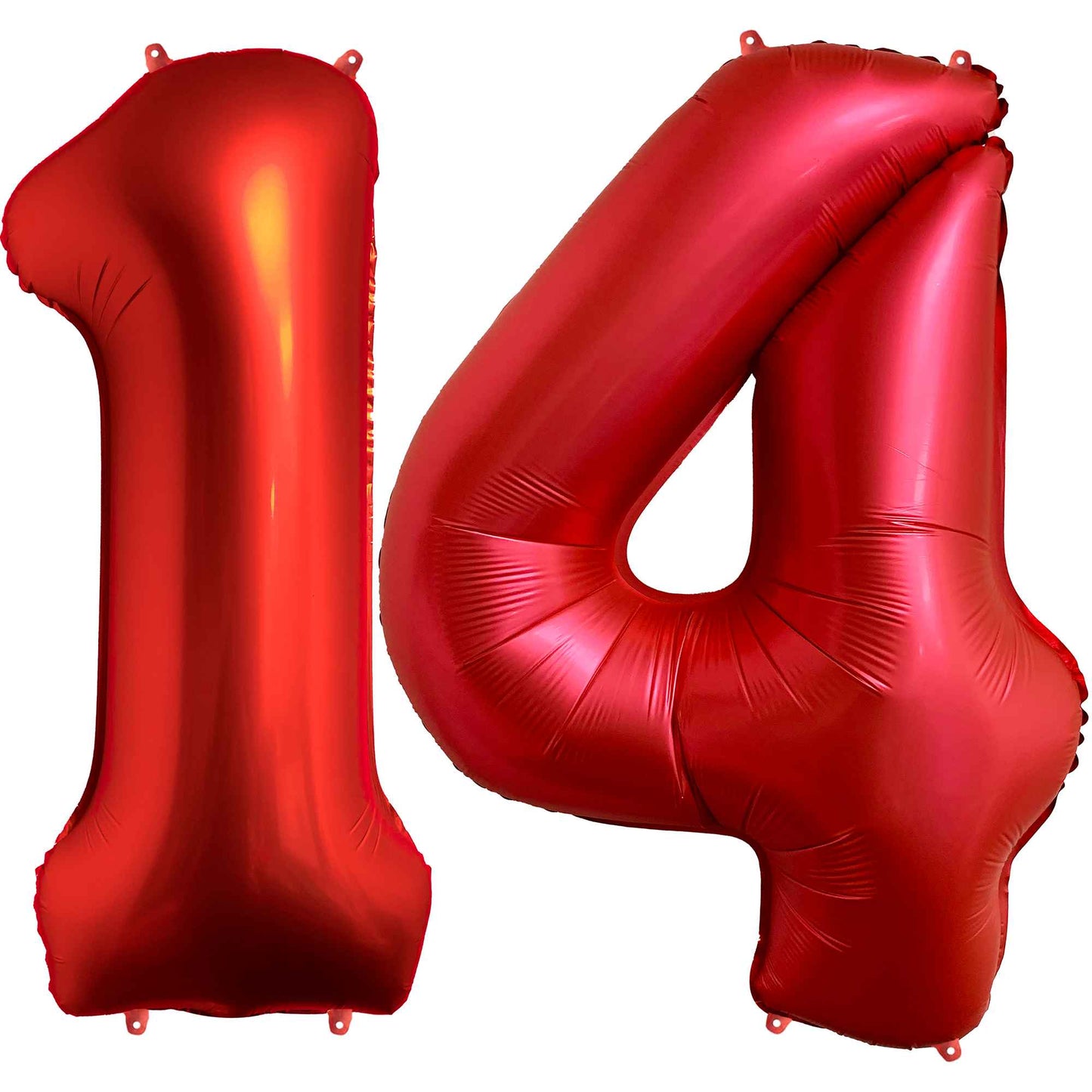 Ballon Anniversaire Chiffre Géant 100 cm – Rouge chrome – Hélium ou Air – Réutilisable avec Paille – FUNFEST