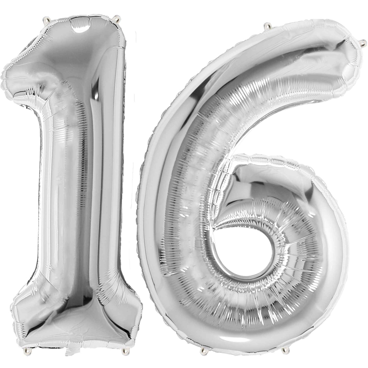 Ballon Anniversaire Chiffre Géant 100 cm – Argent – Hélium ou Air – Réutilisable avec Paille – FUNFEST