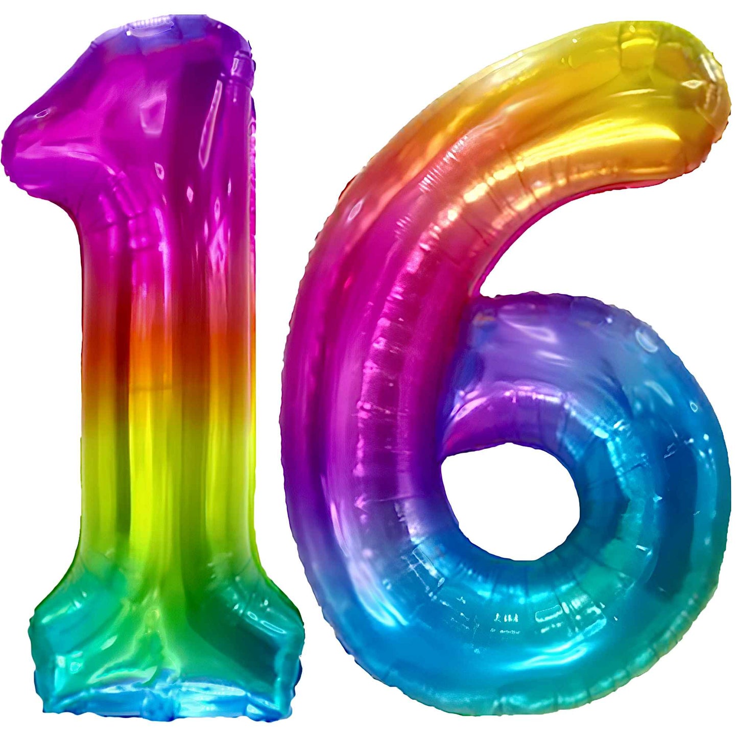 Ballon Anniversaire Chiffre Géant 100 cm – Arc-en-ciel – Hélium ou Air – Réutilisable avec Paille – FUNFEST