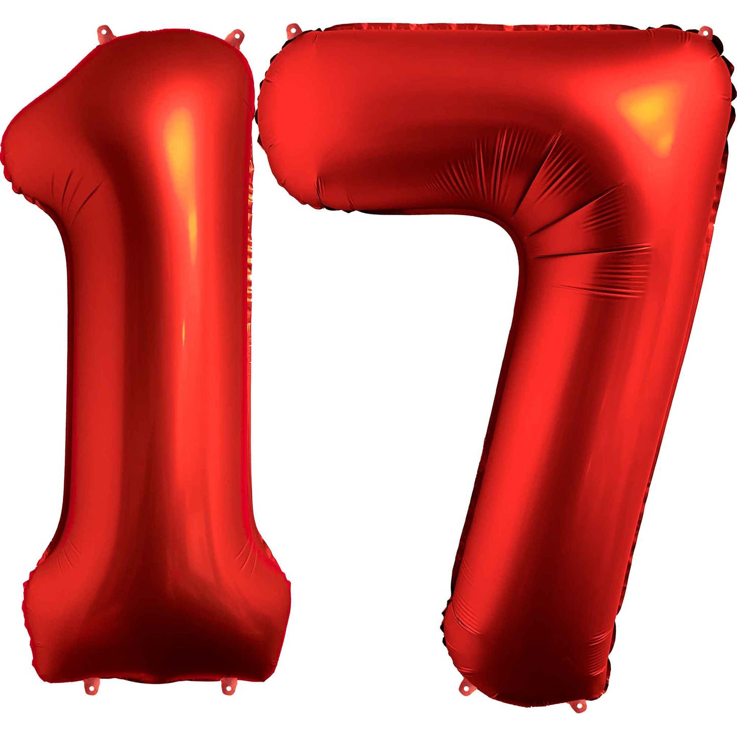 Ballon Anniversaire Chiffre Géant 100 cm – Rouge chrome – Hélium ou Air – Réutilisable avec Paille – FUNFEST