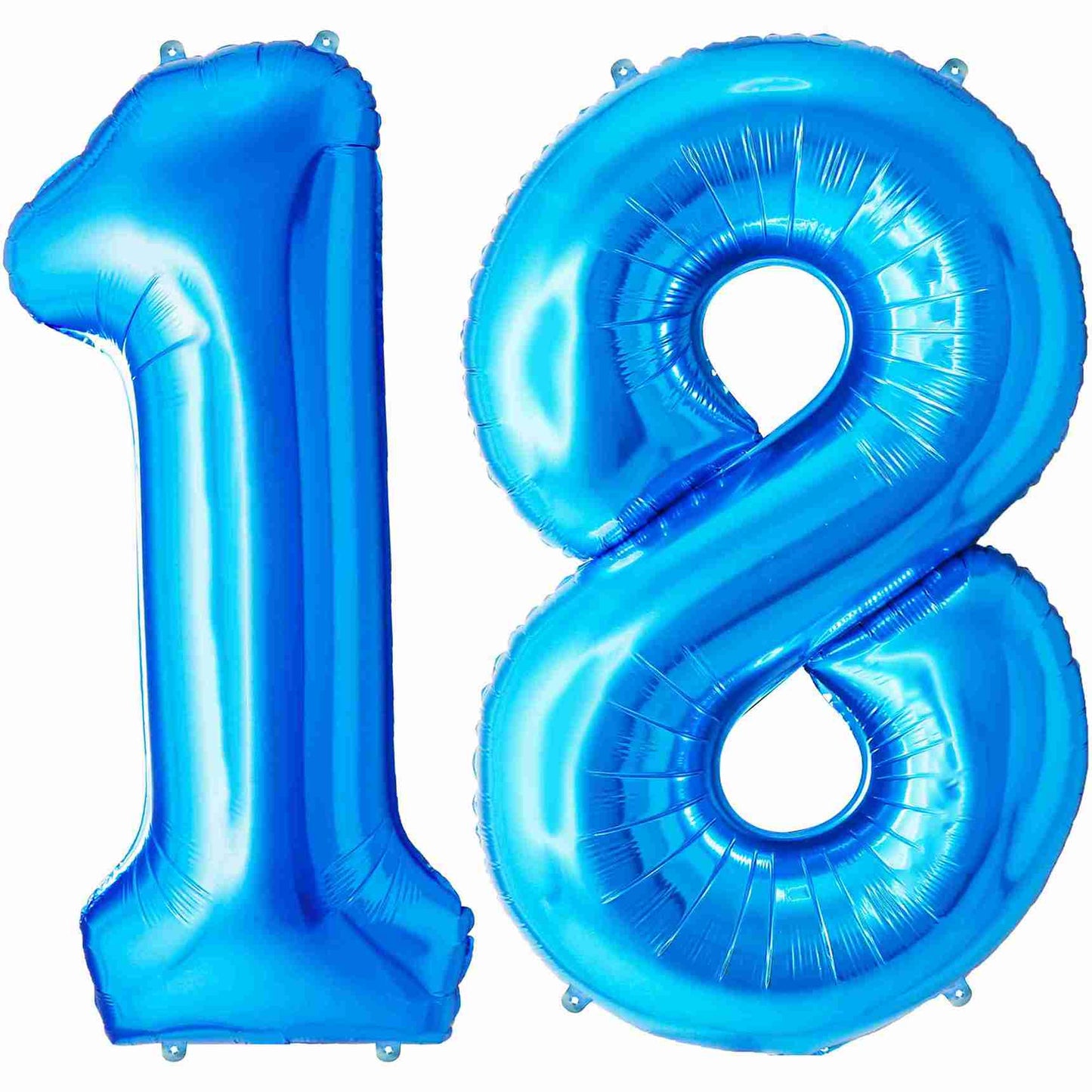 Ballon Anniversaire Chiffre Géant 100 cm – Bleu – Hélium ou Air – Réutilisable avec Paille – FUNFEST