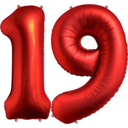 Ballon Anniversaire Chiffre Géant 100 cm – Rouge chrome – Hélium ou Air – Réutilisable avec Paille – FUNFEST