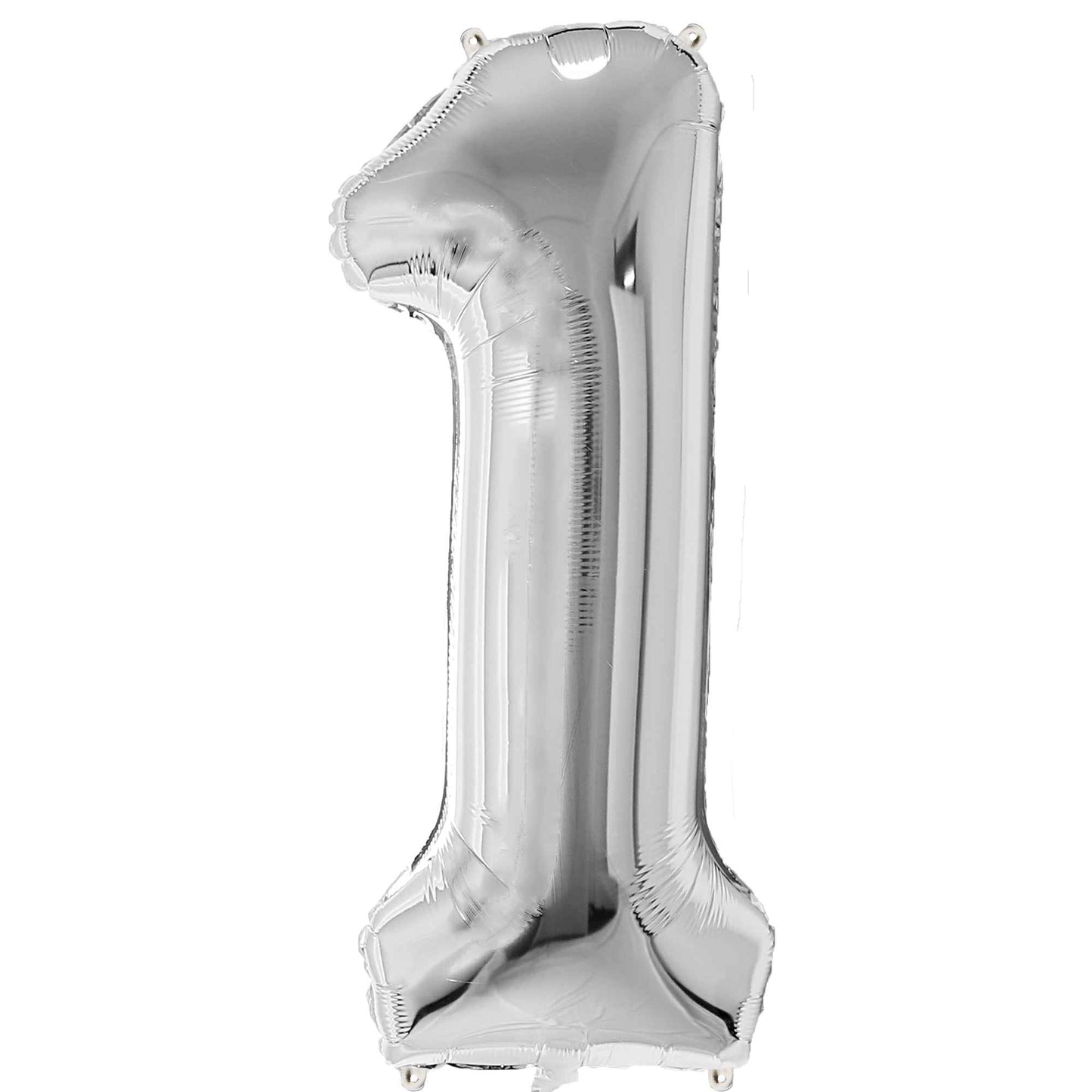 Ballon Anniversaire Chiffre Géant 100 cm – Argent – Hélium ou Air – Réutilisable avec Paille – FUNFEST