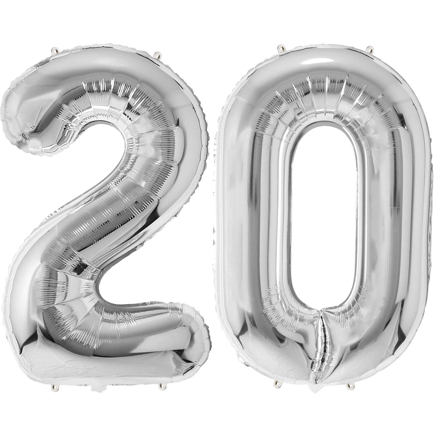 Ballon Anniversaire Chiffre Géant 100 cm – Argent – Hélium ou Air – Réutilisable avec Paille – FUNFEST