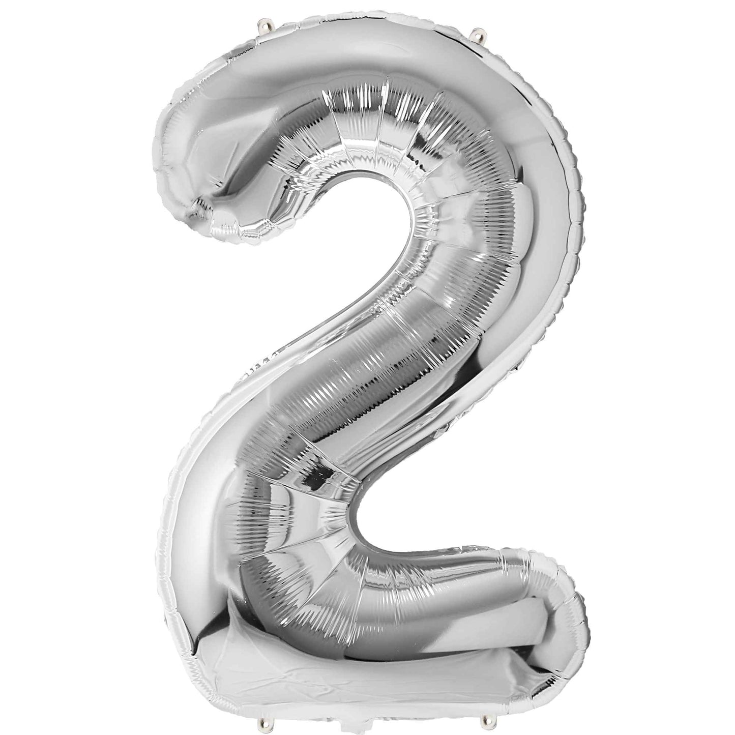Ballon Anniversaire Chiffre Géant 100 cm – Argent – Hélium ou Air – Réutilisable avec Paille – FUNFEST