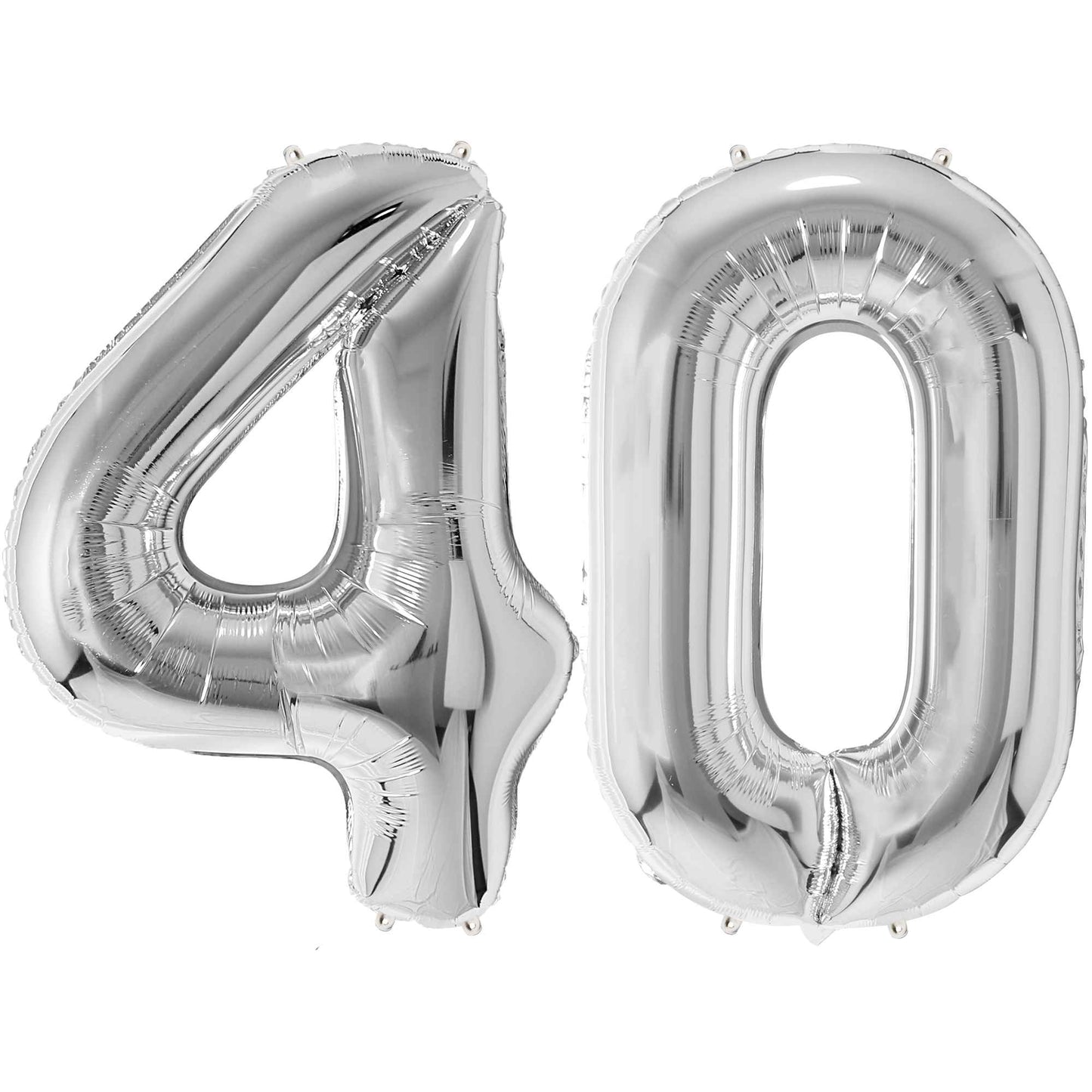 Ballon Anniversaire Chiffre Géant 100 cm – Argent – Hélium ou Air – Réutilisable avec Paille – FUNFEST
