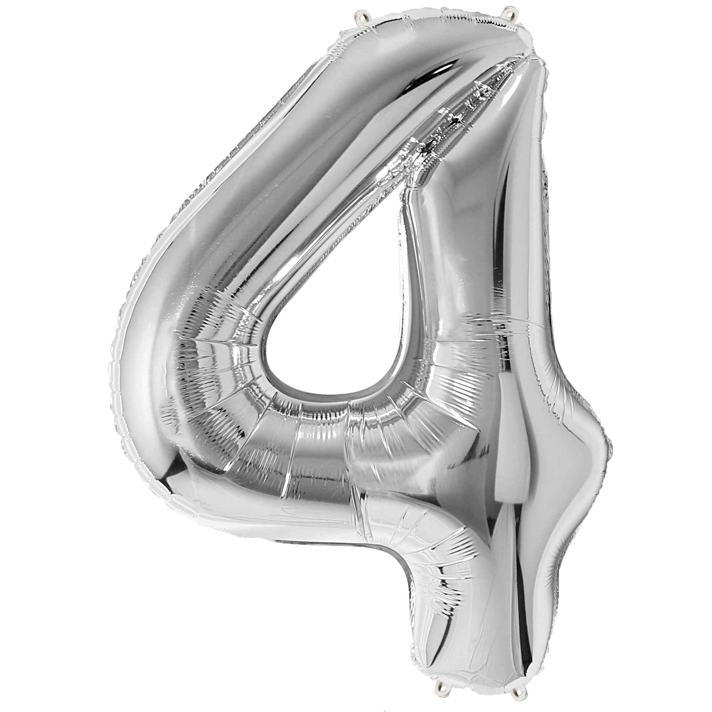 Ballon Anniversaire Chiffre Géant 100 cm – Argent – Hélium ou Air – Réutilisable avec Paille – FUNFEST