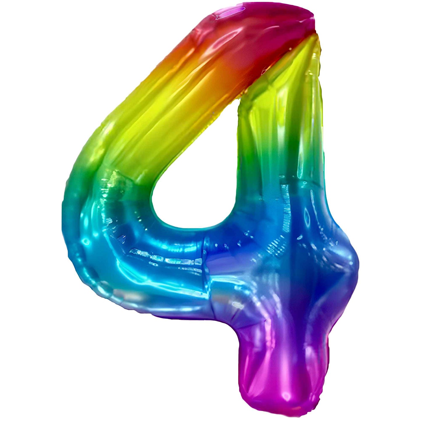 Ballon Anniversaire Chiffre Géant 100 cm – Arc-en-ciel – Hélium ou Air – Réutilisable avec Paille – FUNFEST