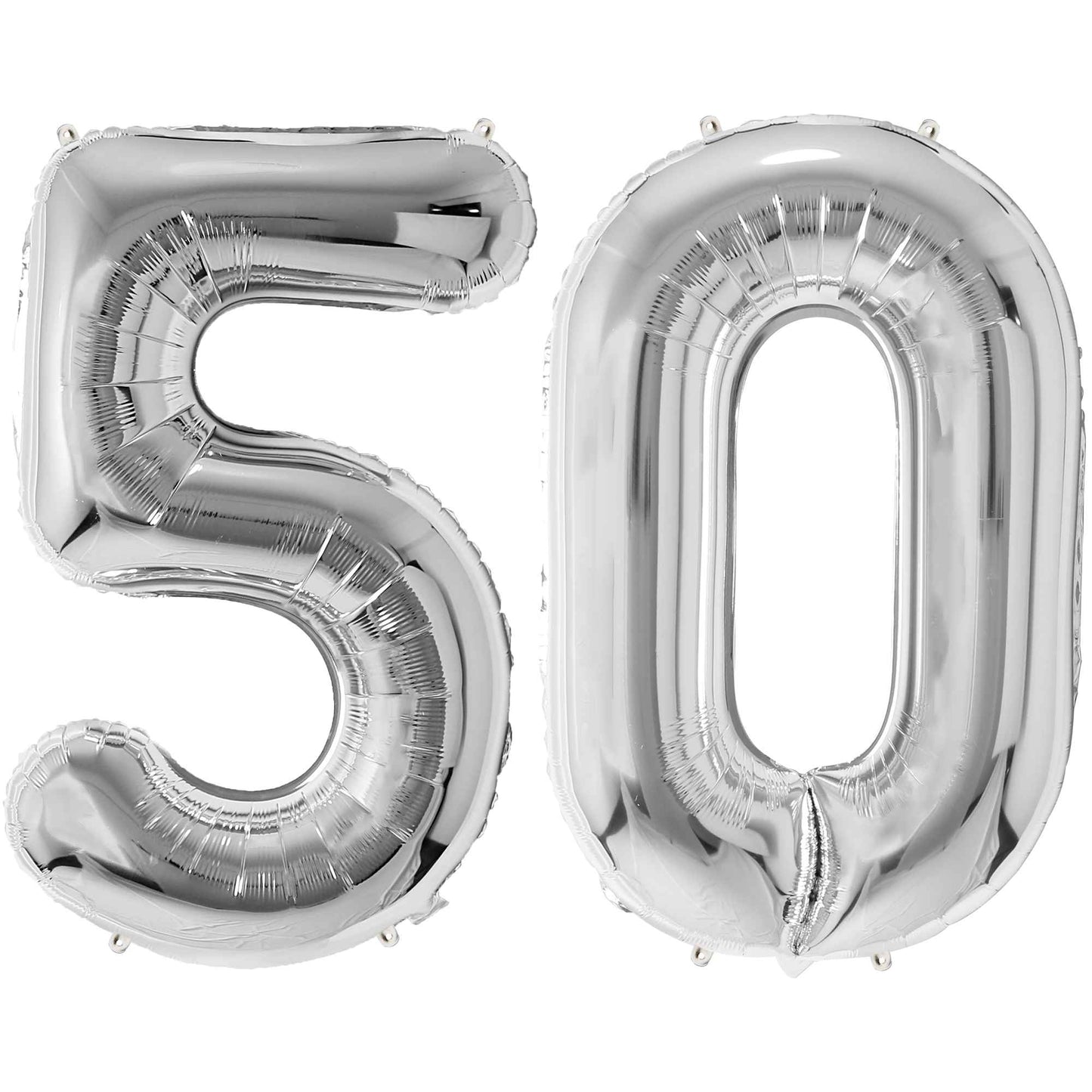Ballon Anniversaire Chiffre Géant 100 cm – Argent – Hélium ou Air – Réutilisable avec Paille – FUNFEST