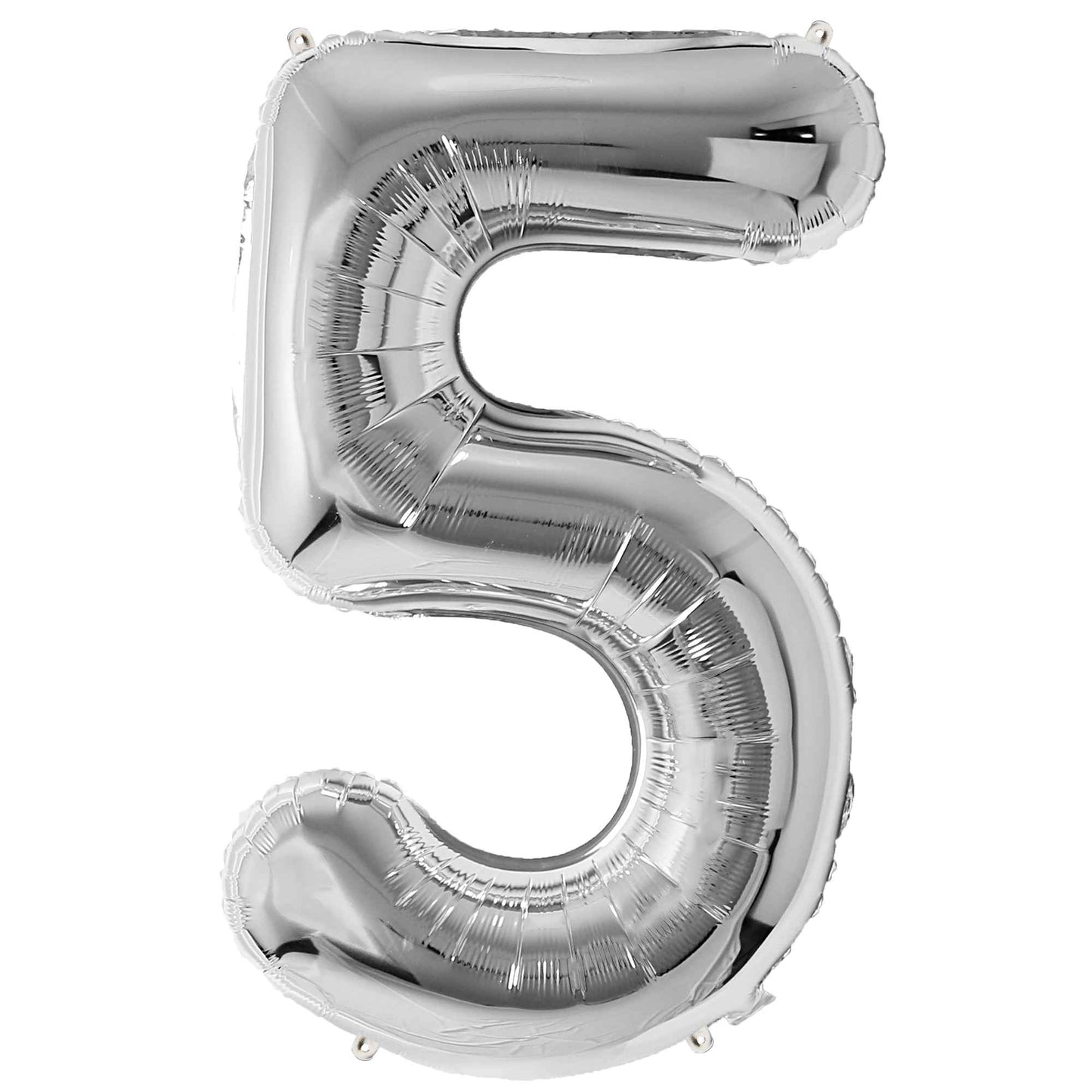 Ballon Anniversaire Chiffre Géant 100 cm – Argent – Hélium ou Air – Réutilisable avec Paille – FUNFEST