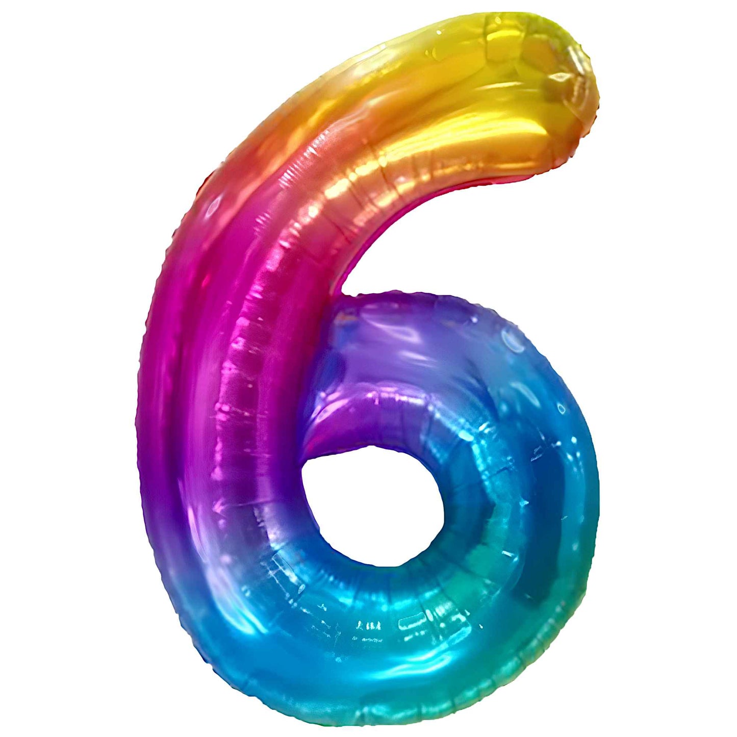 Ballon Anniversaire Chiffre Géant 100 cm – Arc-en-ciel – Hélium ou Air – Réutilisable avec Paille – FUNFEST