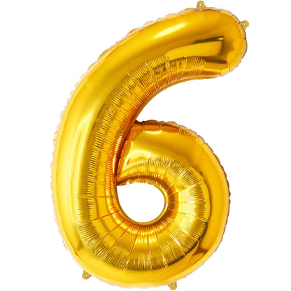 Ballon Anniversaire Chiffre Géant 100 cm – Or – Hélium ou Air – Réutilisable avec Paille – FUNFEST
