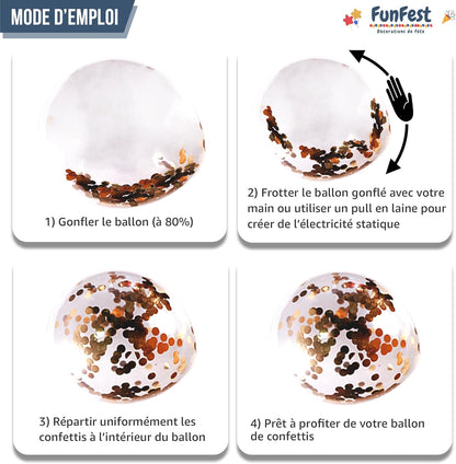 Pack de 36 Ballons Violet Latex avec Paillettes – 30 cm – Hélium ou Air – Décoration Anniversaire & Fête – FUNFEST