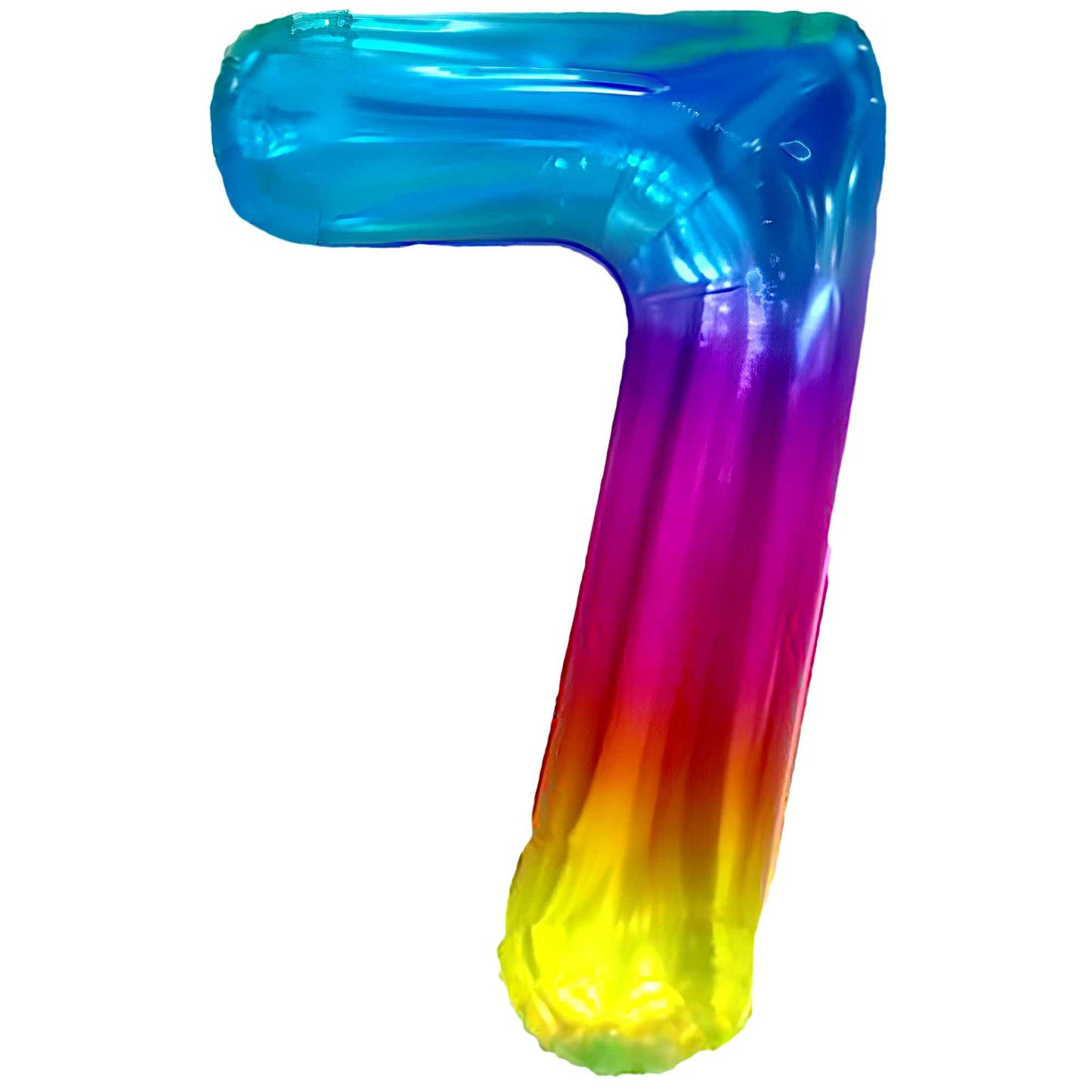 Ballon Anniversaire Chiffre Géant 100 cm – Arc-en-ciel – Hélium ou Air – Réutilisable avec Paille – FUNFEST