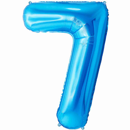 Ballon Anniversaire Chiffre Géant 100 cm – Bleu – Hélium ou Air – Réutilisable avec Paille – FUNFEST