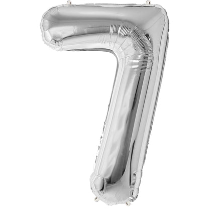 Ballon Anniversaire Chiffre Géant 100 cm – Argent – Hélium ou Air – Réutilisable avec Paille – FUNFEST