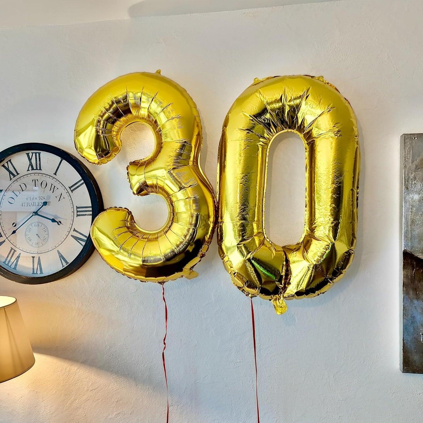 Ballon Anniversaire Chiffre Géant 100 cm – Or – Hélium ou Air – Réutilisable avec Paille – FUNFEST