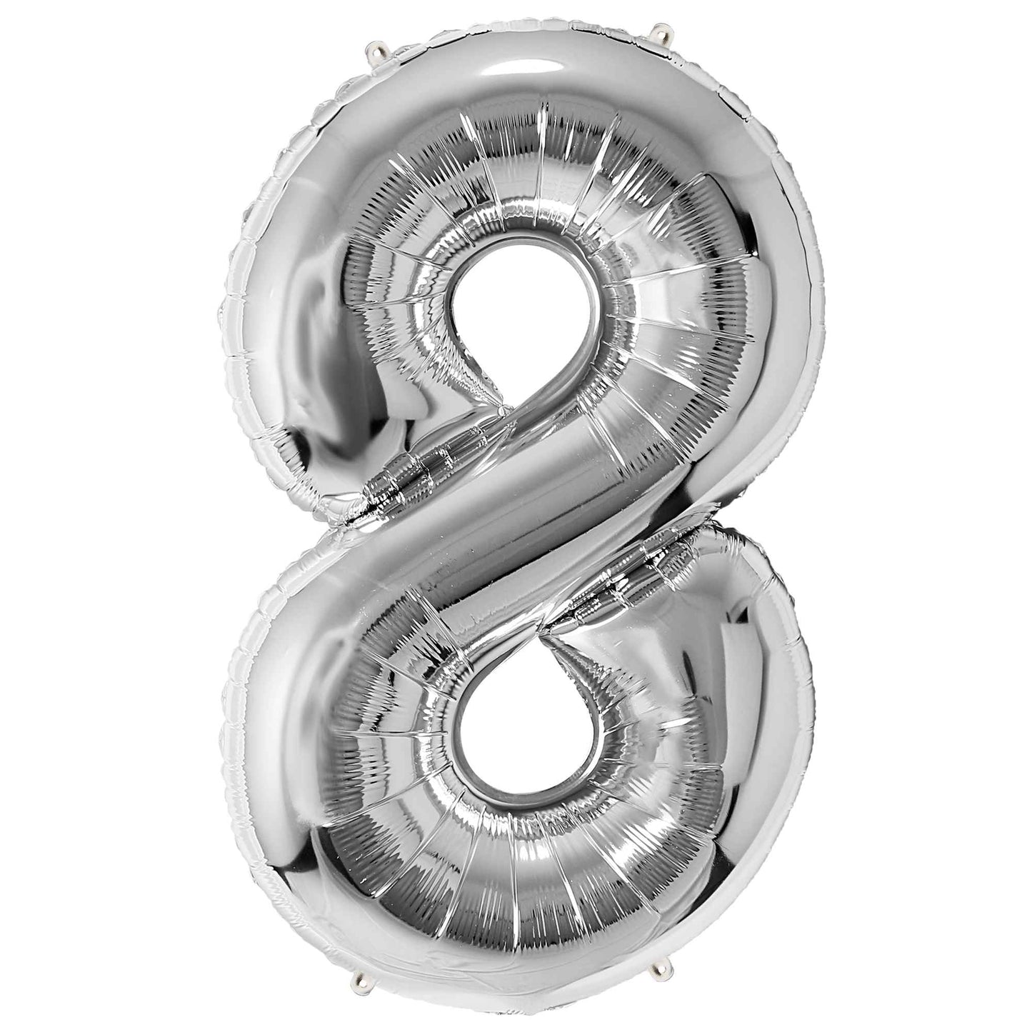 Ballon Anniversaire Chiffre Géant 100 cm – Argent – Hélium ou Air – Réutilisable avec Paille – FUNFEST