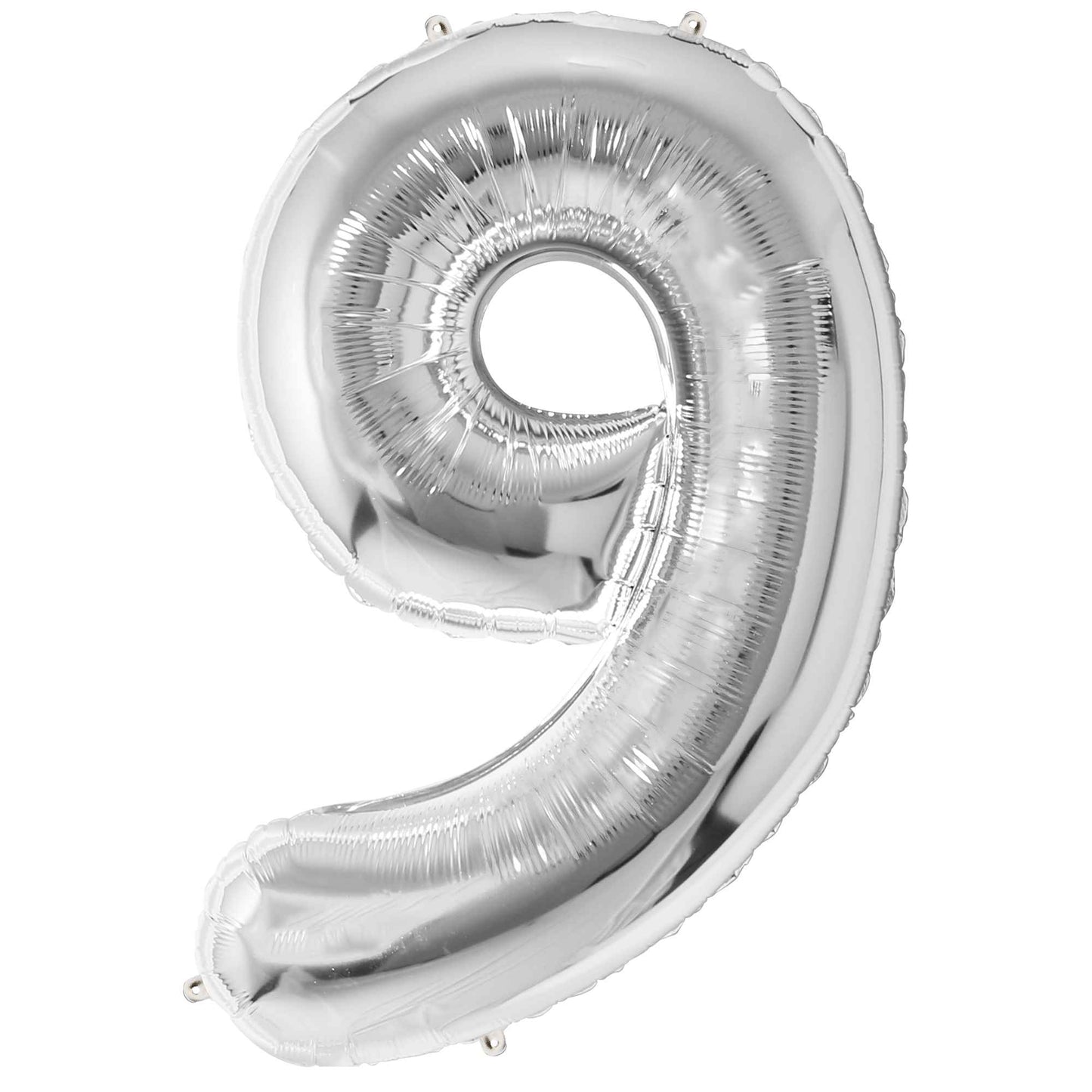 Ballon Anniversaire Chiffre Géant 100 cm – Argent – Hélium ou Air – Réutilisable avec Paille – FUNFEST