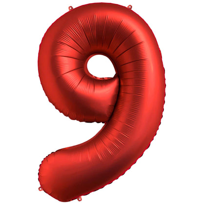 Ballon Anniversaire Chiffre Géant 100 cm – Rouge chrome – Hélium ou Air – Réutilisable avec Paille – FUNFEST