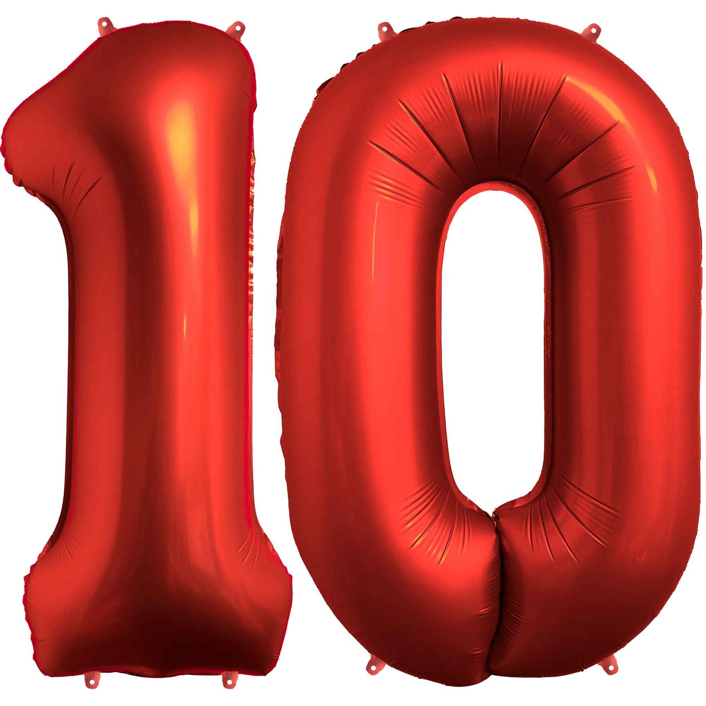 Ballon Anniversaire Chiffre Géant 100 cm – Rouge chrome – Hélium ou Air – Réutilisable avec Paille – FUNFEST