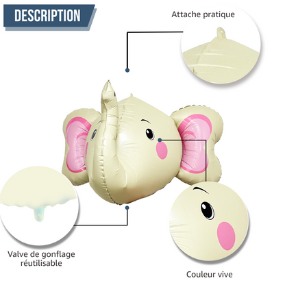 Ballons Lion de 70 cm - Décoration d'animal Ballon Lion – Inclus Ballon & Paille - Vole avec de l’hélium - Ballon Réutilisable de Qualité Supérieure