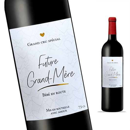 Étiquette Vin Annonce Grossesse – Future Grand-Mère - Style : Grand cru spécial – FUNFEST