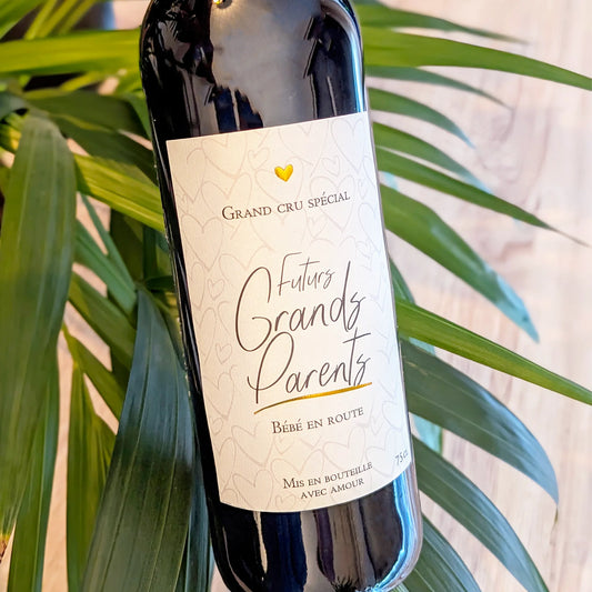 Étiquette Vin Annonce Grossesse – Futurs Grands-Parents - Style : Grand cru spécial – FUNFEST
