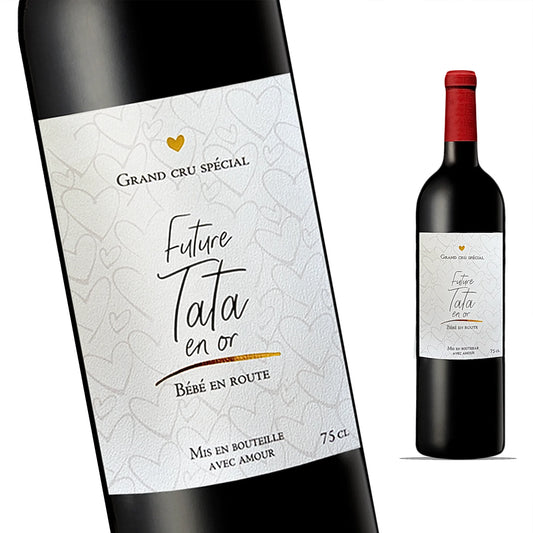 Étiquette Vin Annonce Grossesse – Future Tata - Style : Grand cru spécial – FUNFEST