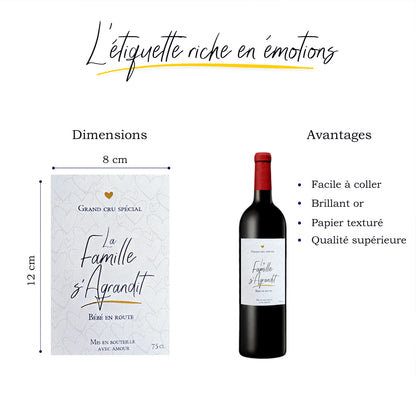 Étiquette Vin Annonce Grossesse – La Famille s’Agrandit – FUNFEST