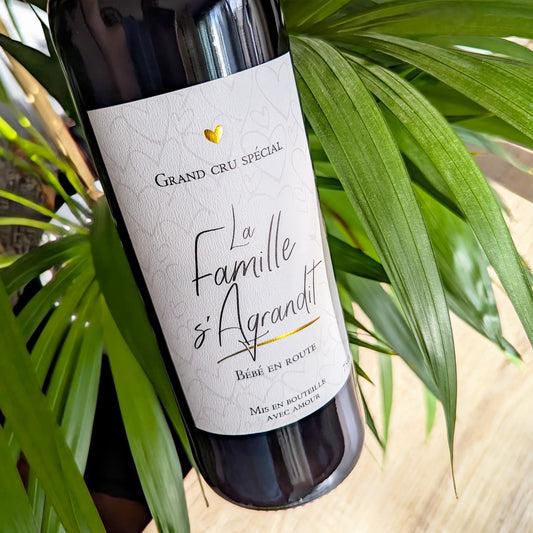 Étiquette Vin Annonce Grossesse – La Famille s’Agrandit – FUNFEST