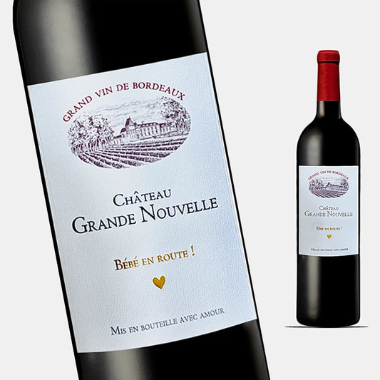 Étiquette Vin Annonce Grossesse – Château Grande Nouvelle – FUNFEST