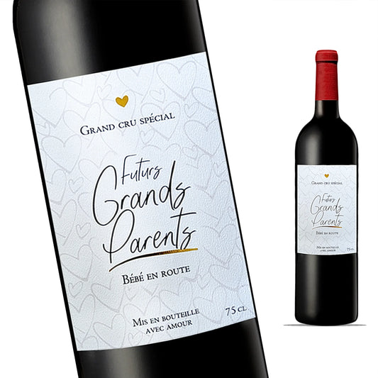 Étiquette Vin Annonce Grossesse – Futurs Grands-Parents - Style : Grand cru spécial – FUNFEST